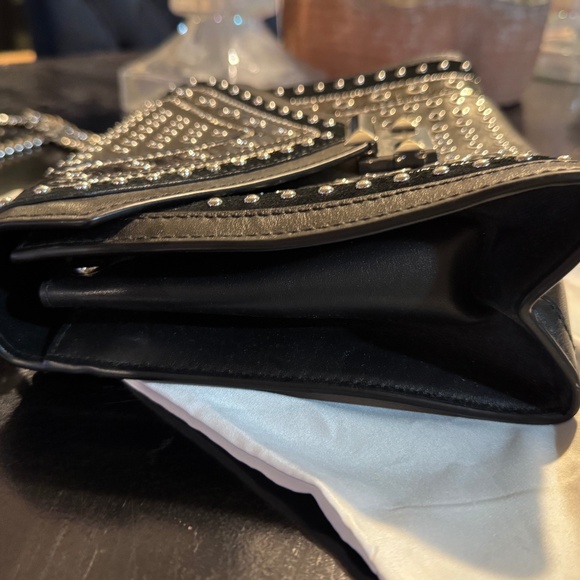 Michael Kors Whitney Studded Leather Shoulder Bag - Black - Picture 6 of 15